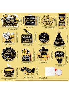 HOWAF Retirement Party Decorations Gold Retirement Party Centerpiece Glitter Table Toppers Funny Happy Retirement Party Props For Happy Retirement Party Supplies Man And Women，28 Pack  - Image 3