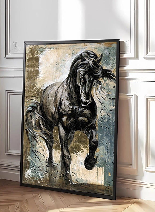 4gdran Canvas Wall Art For Wall Decoration, horse Design,with a Hollow Frame,Size (120x80),One Piece  - Image 2
