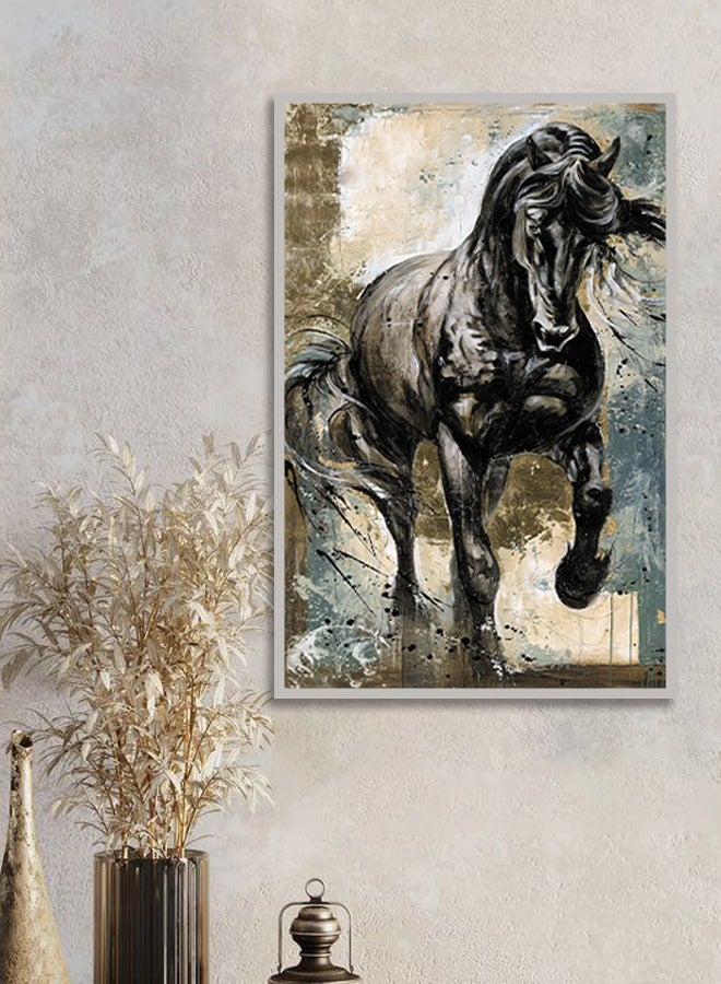 4gdran Canvas Wall Art For Wall Decoration, horse Design,with a Hollow Frame,Size (120x80),One Piece  - Image 3