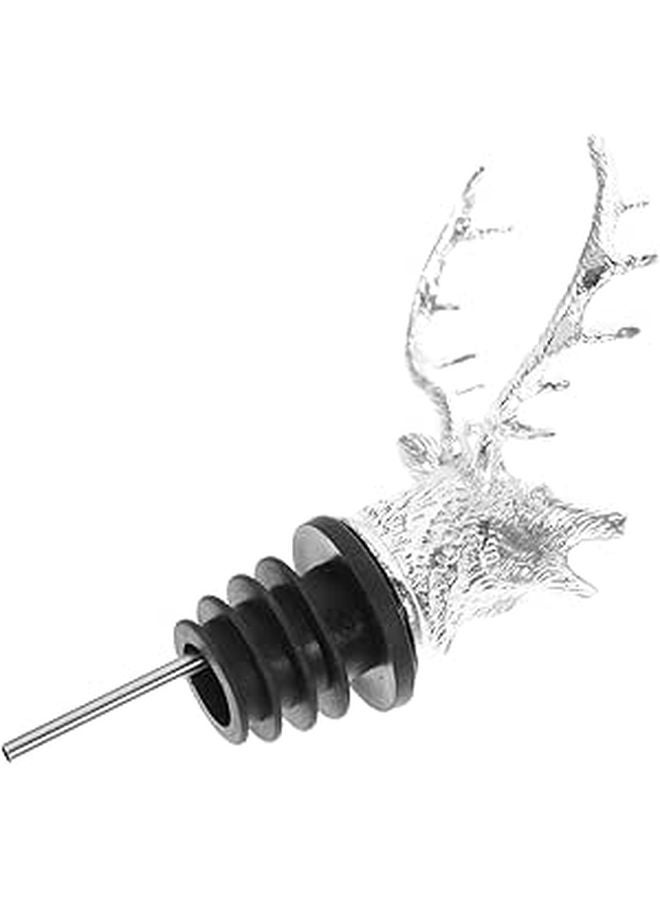 Deer Head Metal Wine Bottle Pour Spout For Bars And Restaurants Silver - Image 1