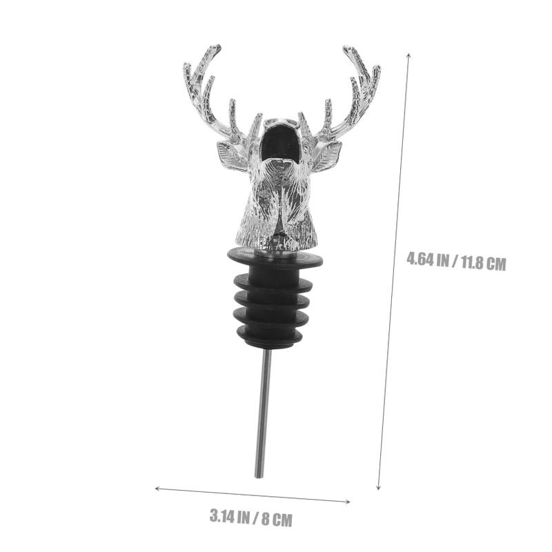 Deer Head Metal Wine Bottle Pour Spout For Bars And Restaurants Silver - Image 5