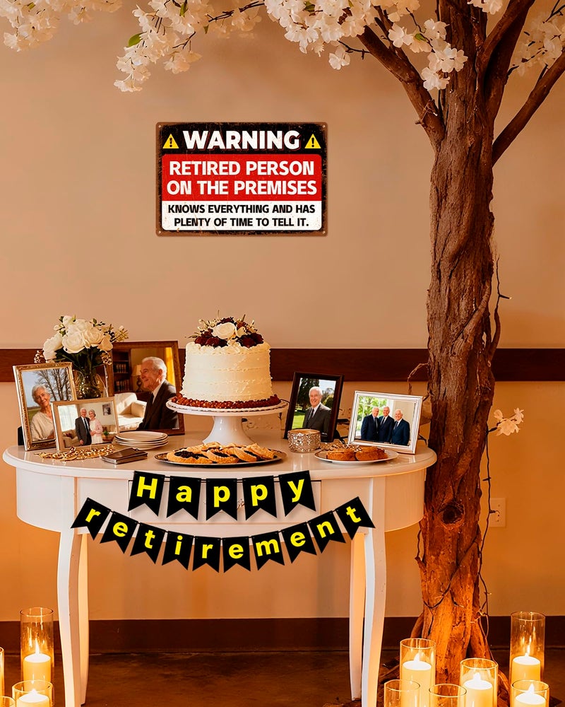 ALKB Funny Retirement Gift for Men & Women - 12x8 Inch Happy Retirement Party Wall Decor - Image 2