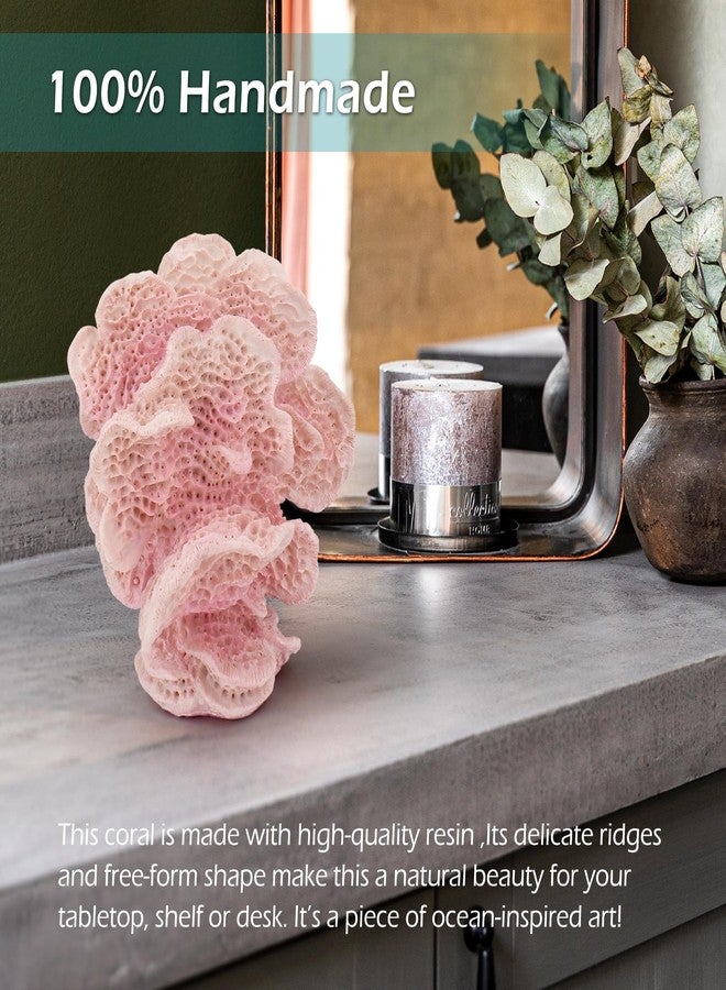 Accessoryway Blush Pink Coral Reef Decor,Modern Coastal Decor for Home: Small Faux Coral Statue for Nautical Themed Parties and Table Centerpieces -6.2" - Image 5