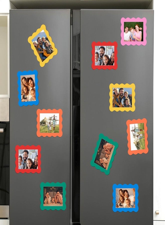 كينغدير مجموعة كينجدر المكونة من 12 قطعة من إطارات الصور المغناطيسية المزخرفة للثلاجة، مقاس 4 × 6، بألوان زاهية وقابلة لإعادة الاستخدام، حاملات صور مزخرفة للثلاجة والمنزل والمدرسة والمكتب والمطبخ والخزانة - Image 5