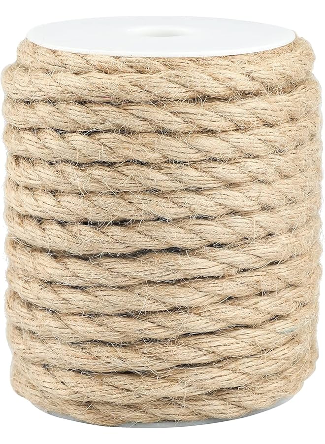 The Bros حبل جوت 10م، خيط جوت طبيعي 10مم، حبل ريفي، خيط قنب لتغليف صناديق DIY، تزيين حفلات الزفاف، ربط وتغليف، فنون وحرف الزهور - Image 1