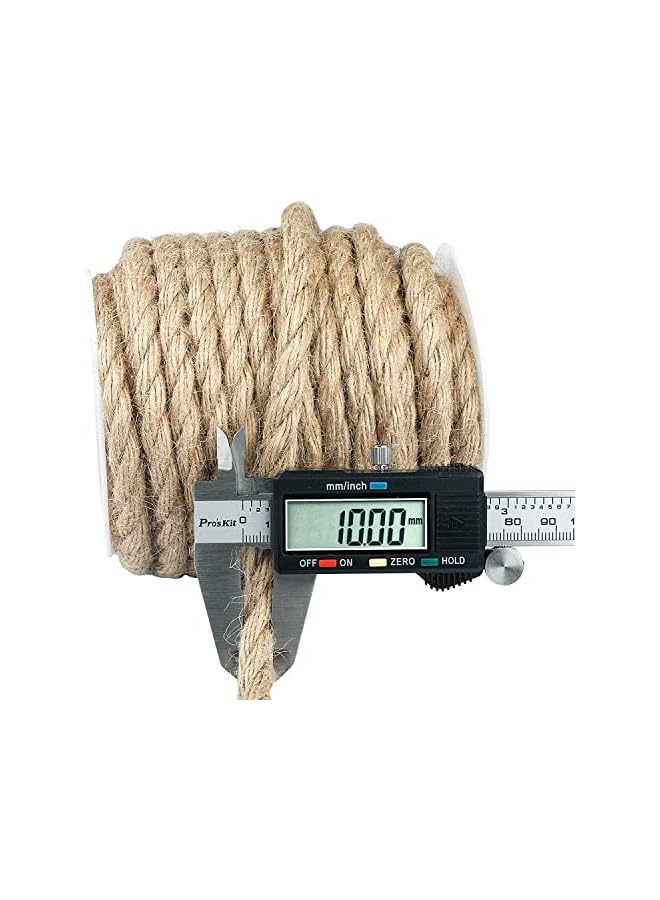 The Bros حبل جوت 10م، خيط جوت طبيعي 10مم، حبل ريفي، خيط قنب لتغليف صناديق DIY، تزيين حفلات الزفاف، ربط وتغليف، فنون وحرف الزهور - Image 3