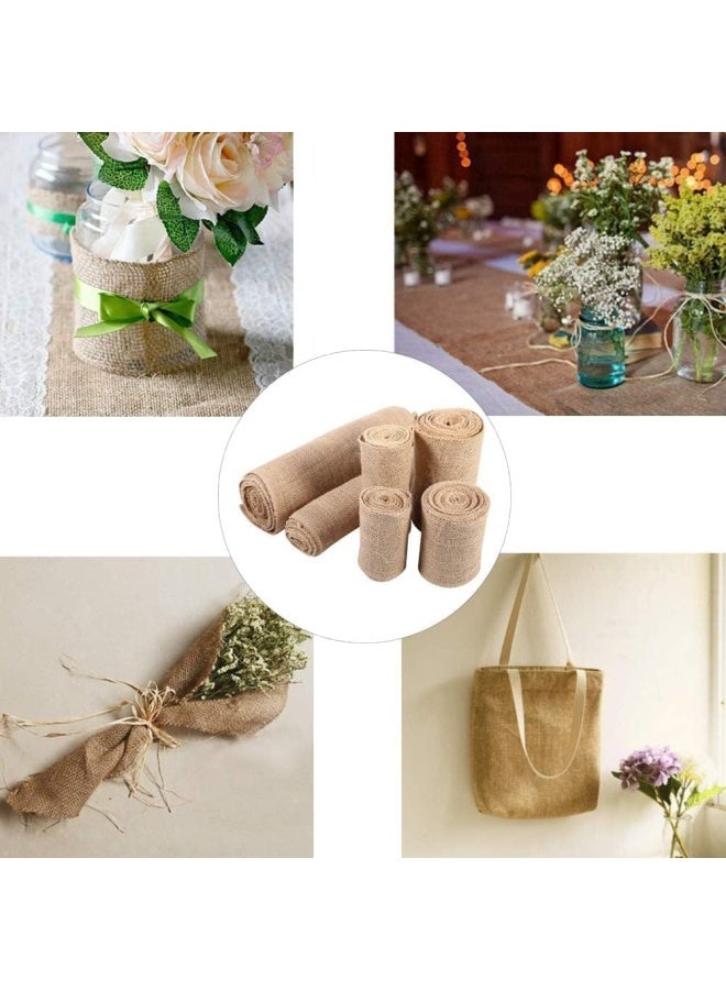 Premify Jute Roll Hessian Ribbon, 6 Meter Natural Ribbon, Jute Ribbon Rolls for Crafts/Gift Wrapping, Rustic Burlap Ribbon Roll Brown Kraft for Christmas Wedding Party Decorations and Trimmings - Image 3