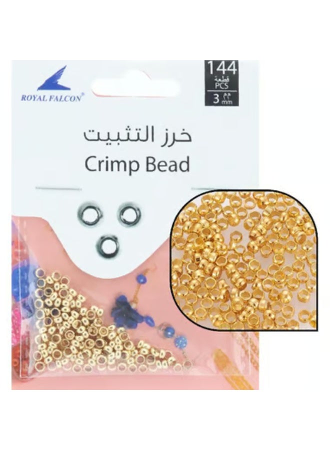 Royal Falcon Crimp Bead 3 mm KC Gold.04 kg ( .09 lb ) - Image 1