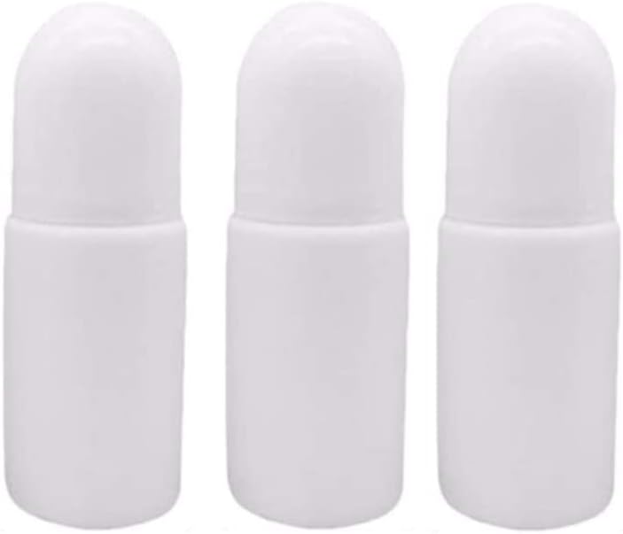 MIBICIRI Refillable Roll On Bottles,50ML Empty Plastic Rollerball Bottles, Leak-Proof DIY Deodorant Containers for Essential Oil,Perfumes,Balms,Reusable Dispenser (3) 