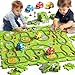 JUKUDAHU 64 Pieces Puzzle Race Track Car Set Toys for 3 4 5 6 Year Old Boys  Puzzle Tracks Car Toys for Kids Ages 35 with 3 Sliding Toy Cars AnimalsThemed Birthday Gifts for Toddlers 13 24 46 - Image 2