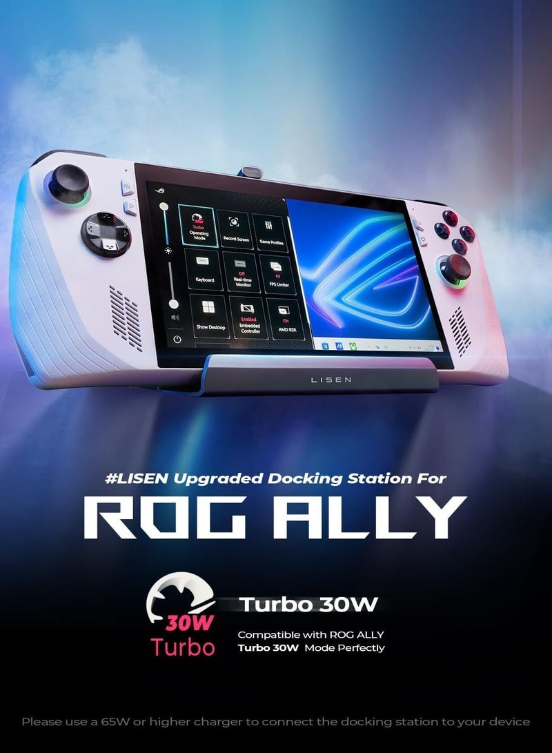محطة إرساء، محطة إرساء بخاصية 10 في 1 لجهاز Steam Deck مع 5 منافذ USB 3.0 و 2.0، مروحة تبريد مزدوجة، HDMI 4K@60Hz، إيثرنت جيجابت، شحن 100 واط لجهاز Valve Stream Deck، ROG Ally و Legion Go - Image 4
