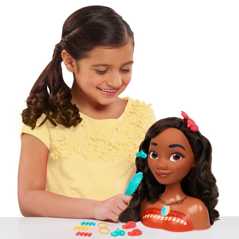 Just Play Disney Princess Moana Styling Head with Accessories, 14-pieces, Black Hair, Brown Eyes, Kids Toys for Ages 3 Up by Just Play - Image 2