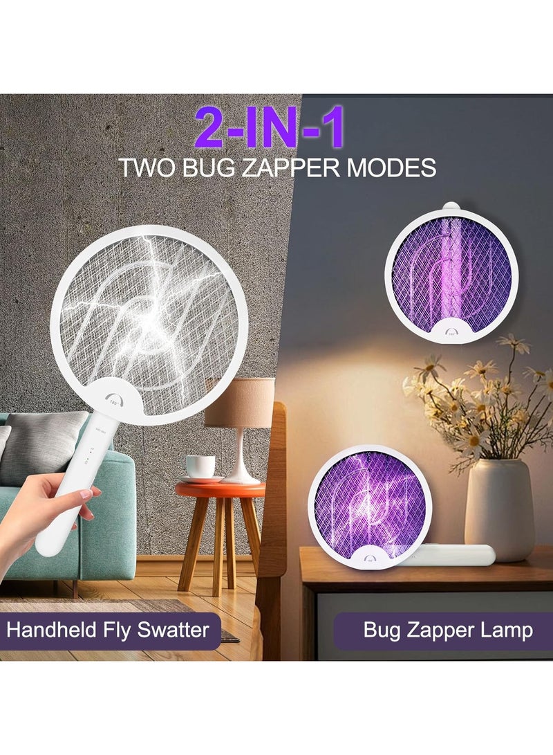 مصيدة الذباب والبعوض الكهربائية قابلة للطي، مضرب حشرات محمول 2 في 1، مصباح مصيدة الذباب والبعوض، قابل لإعادة الشحن عبر USB. - Image 2