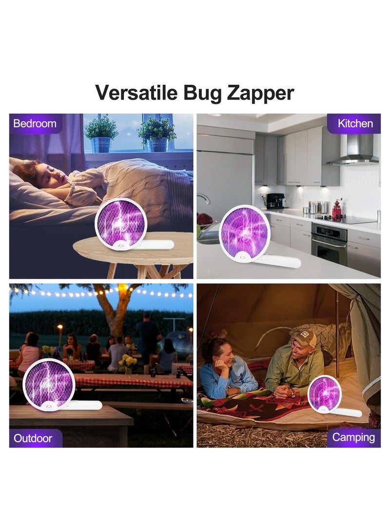 مصيدة الذباب والبعوض الكهربائية قابلة للطي، مضرب حشرات محمول 2 في 1، مصباح مصيدة الذباب والبعوض، قابل لإعادة الشحن عبر USB. - Image 5