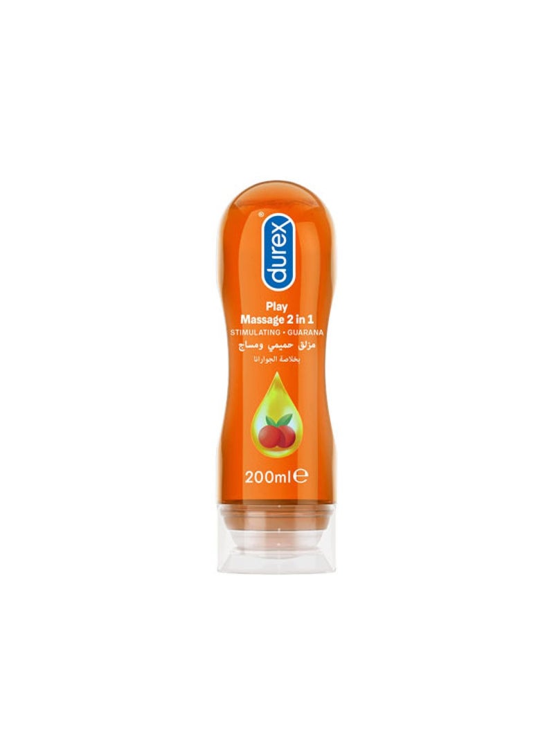 Play Massage 2 in 1 Intimate Lubrication with Stimulating Guarana Gel 200ml