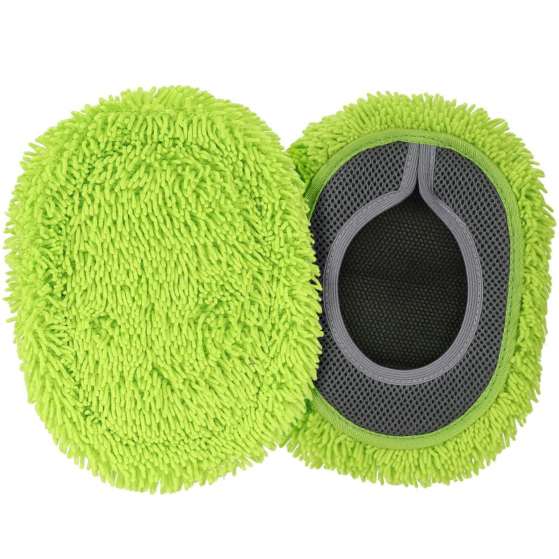 SLIIMU 2 Pack Chenille Microfiber Dust Mop Head Replacement Refill for 66 Wall mop with Long Handle for Cleaning Walls Ceilings Floors Windows  Green 66 Mop Pole Not Included