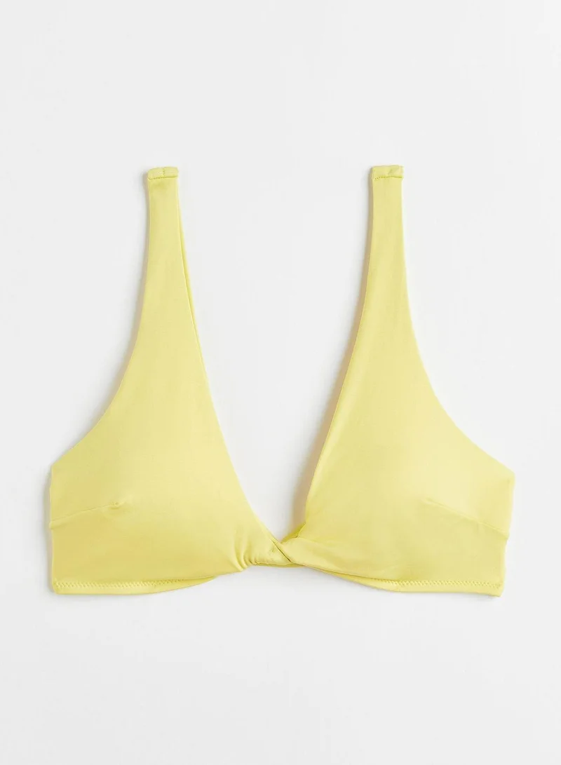 H&M Plunge Neck Knitted Bikini Top