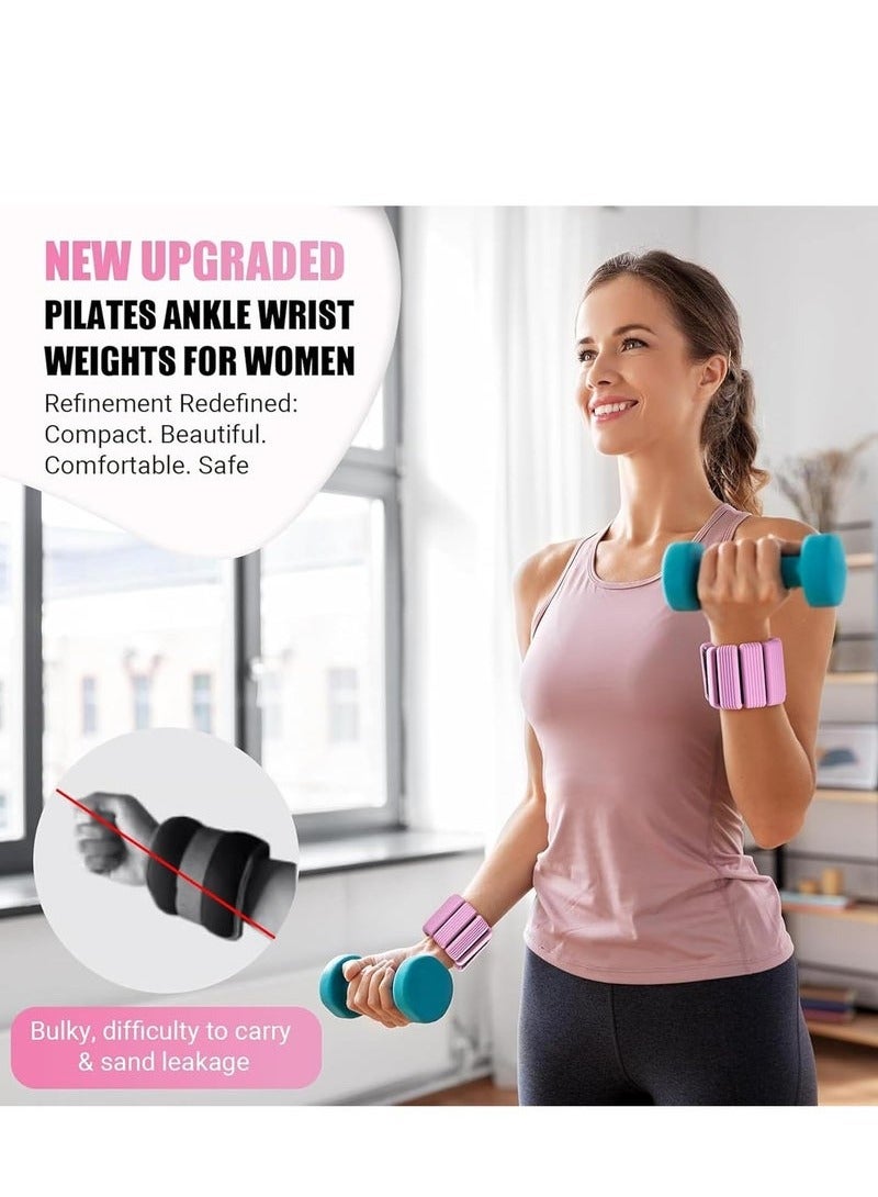 Wrist Ankle Weights for Men and Women - 2 Pack | Adjustable Weighted Silicone Bracelet for Yoga, Dance, Pilates, Aerobics, Aerobics, Gym, Pool Exercise and Jogging. (1 lb/2 lb) - Image 3