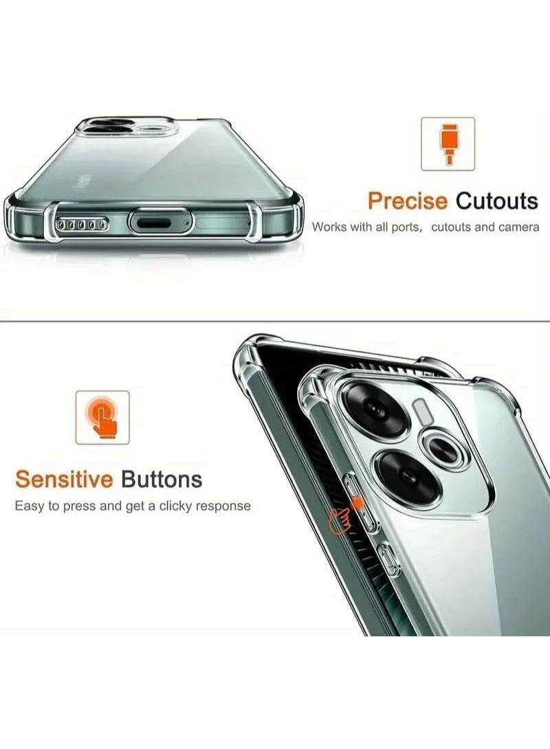 Muzz حافظة متوافقة مع Realme 14 غطاء مع حماية الكاميرا، واقي صدمات ناعم مضاد للخدش حافظة شفافة لـ Realme 14 5G - Image 3