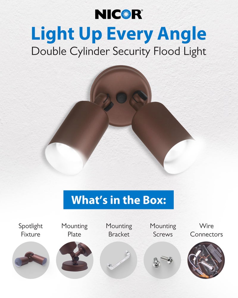 Nicor مصباح الفيض من NICOR Lighting 11528، برونزي - Image 2
