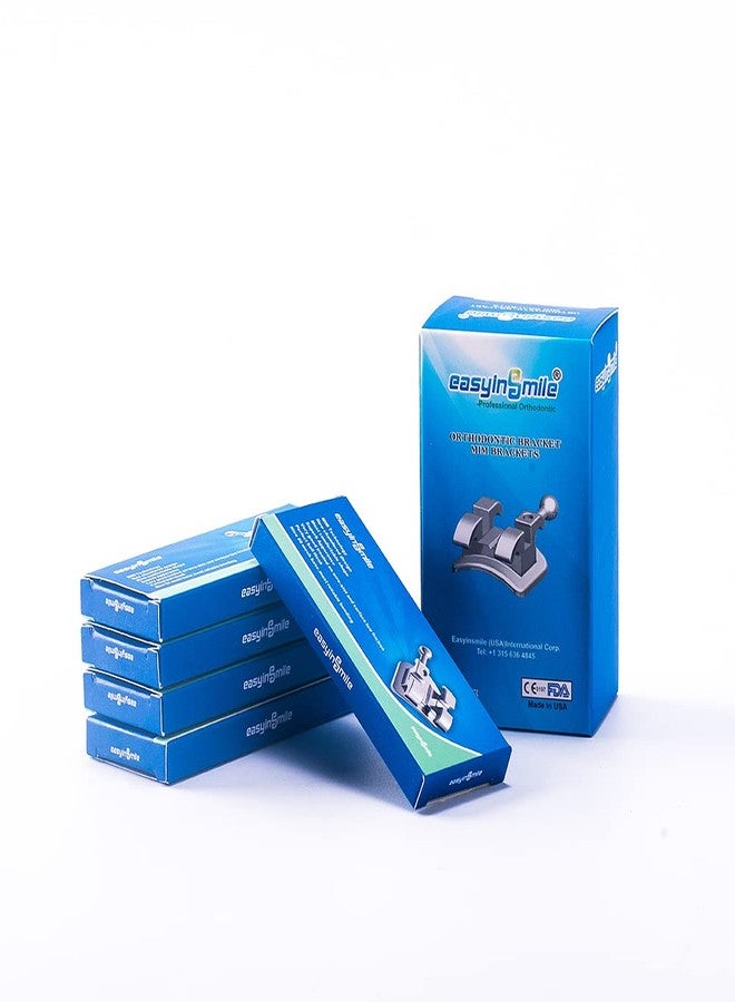 SNAWOP Dental Orthodontic Brackets Mini Metal Tooth Braces Roth/MBT (5 Packs Roth 022 3-4-5 with Hooks - Image 2