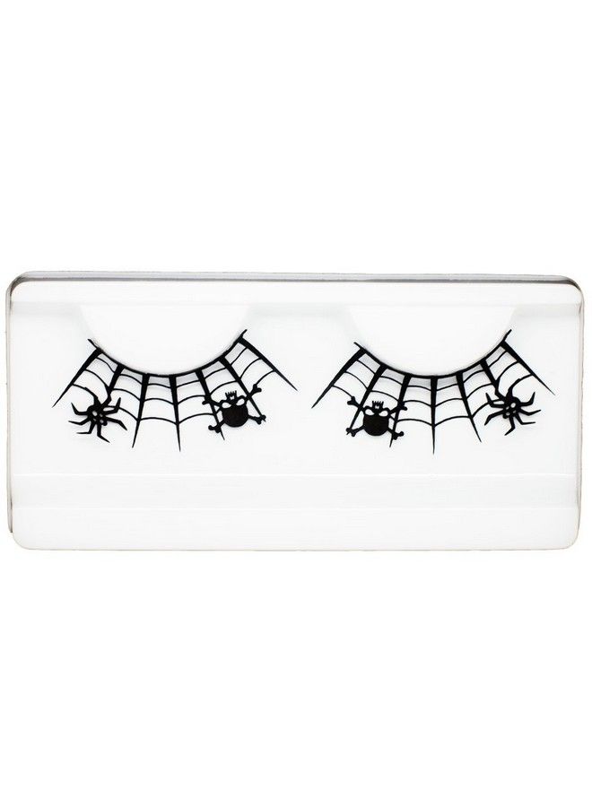 EMILYSTORES Dark Skull And Spider Web Black Lace Paper Lashes Fashion Costume Party False Eyelashes 1 Pairs - Image 2