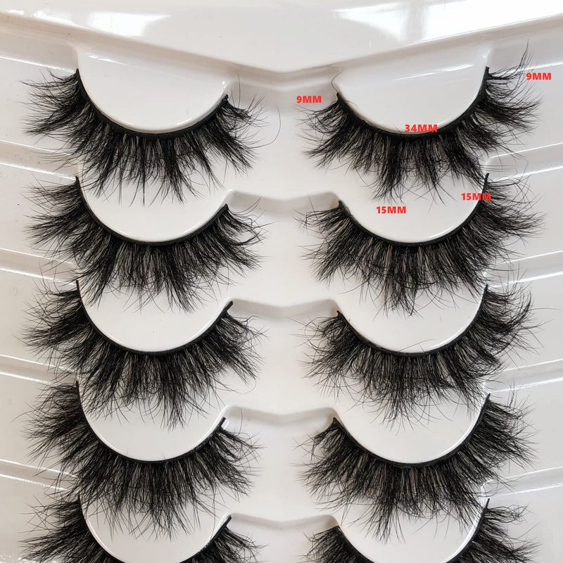 Pooplunch False Eyelashes Sexy Volume 8D Faux Mink Lashes 15MM Wispy Short Natural Fake Eye Lash Strips 7 Pairs Pack - Image 4