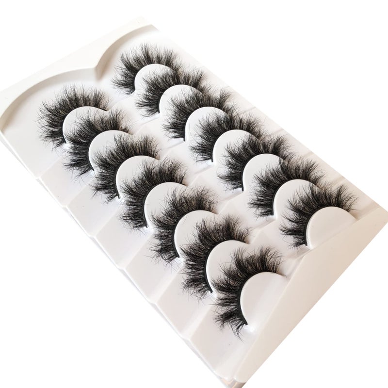 Pooplunch False Eyelashes Sexy Volume 8D Faux Mink Lashes 15MM Wispy Short Natural Fake Eye Lash Strips 7 Pairs Pack - Image 5