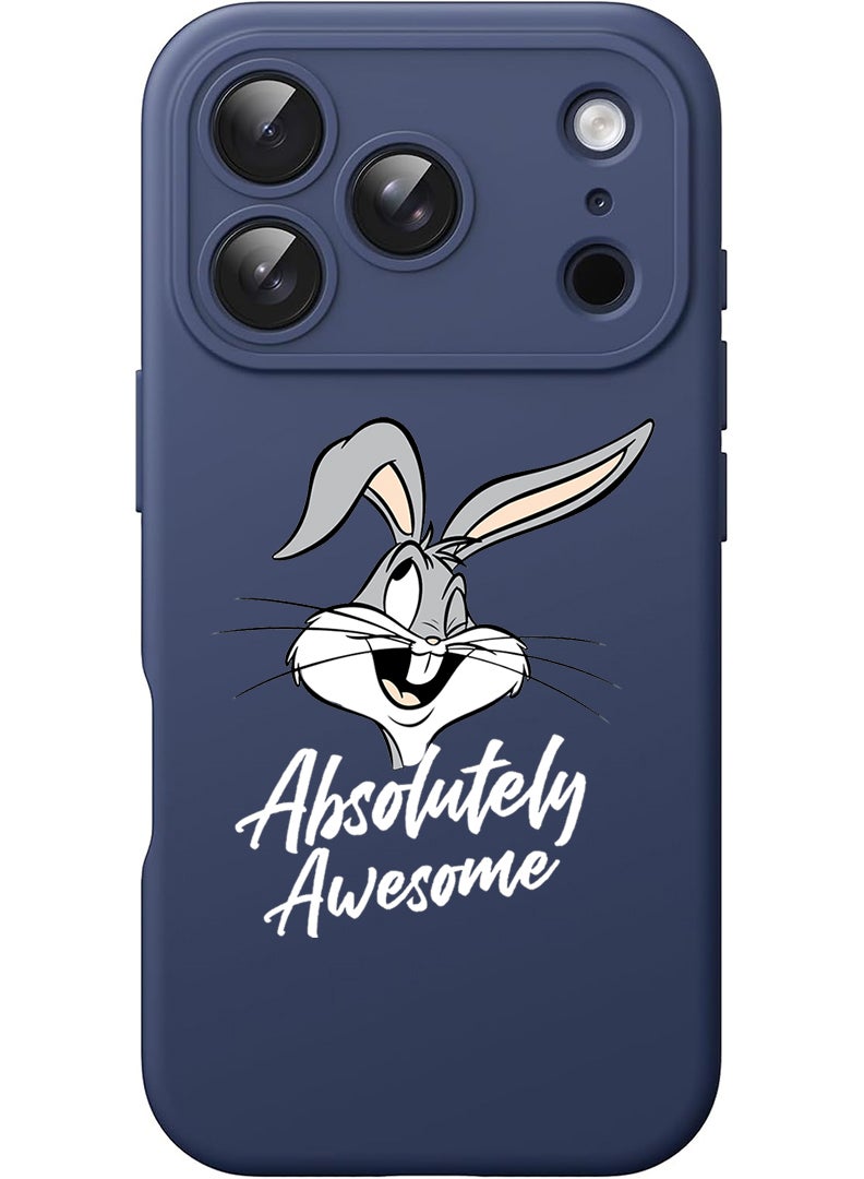 Theodor Protective Slim Fit Case Liquid Silicone Cover with Full Body Protection Anti-Scratch Shockproof Case For Apple iPhone 17 Pro Max (Blue) Absolutely Awesome - White - Image 1