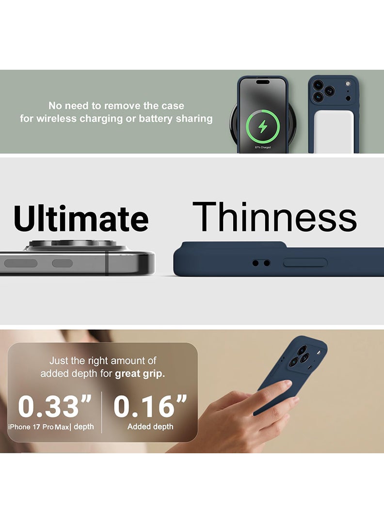 Theodor Protective Slim Fit Case Liquid Silicone Cover with Full Body Protection Anti-Scratch Shockproof Case For Apple iPhone 17 Pro Max (Blue) Absolutely Awesome - White - Image 4