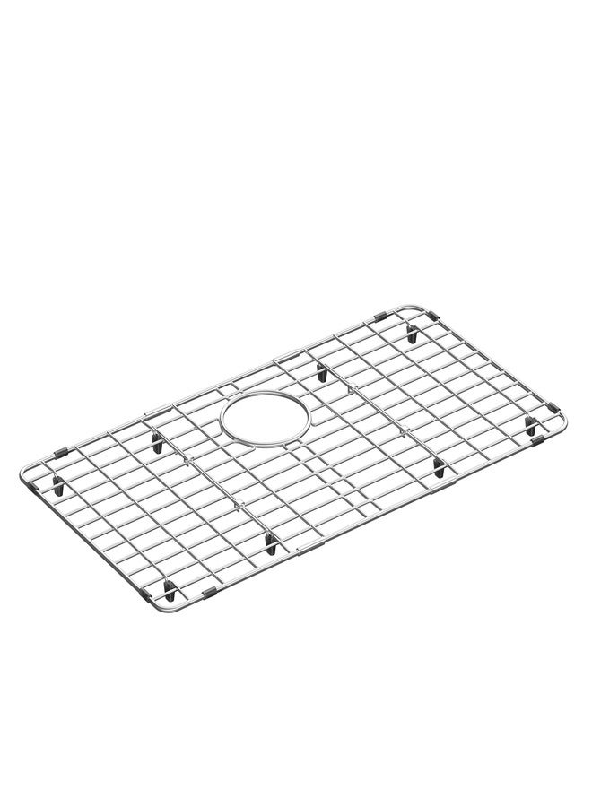 MIYUPTC Metal Sink Grate Protector for Kitchen, Stainless Steel Sink Bottom Grid 27-9/16" X 14-9/16",Large Kitchen Sink Protector with Rear Drain Hole, Kitchen Sink Rack with Strainer for Single Bowl - Image 1