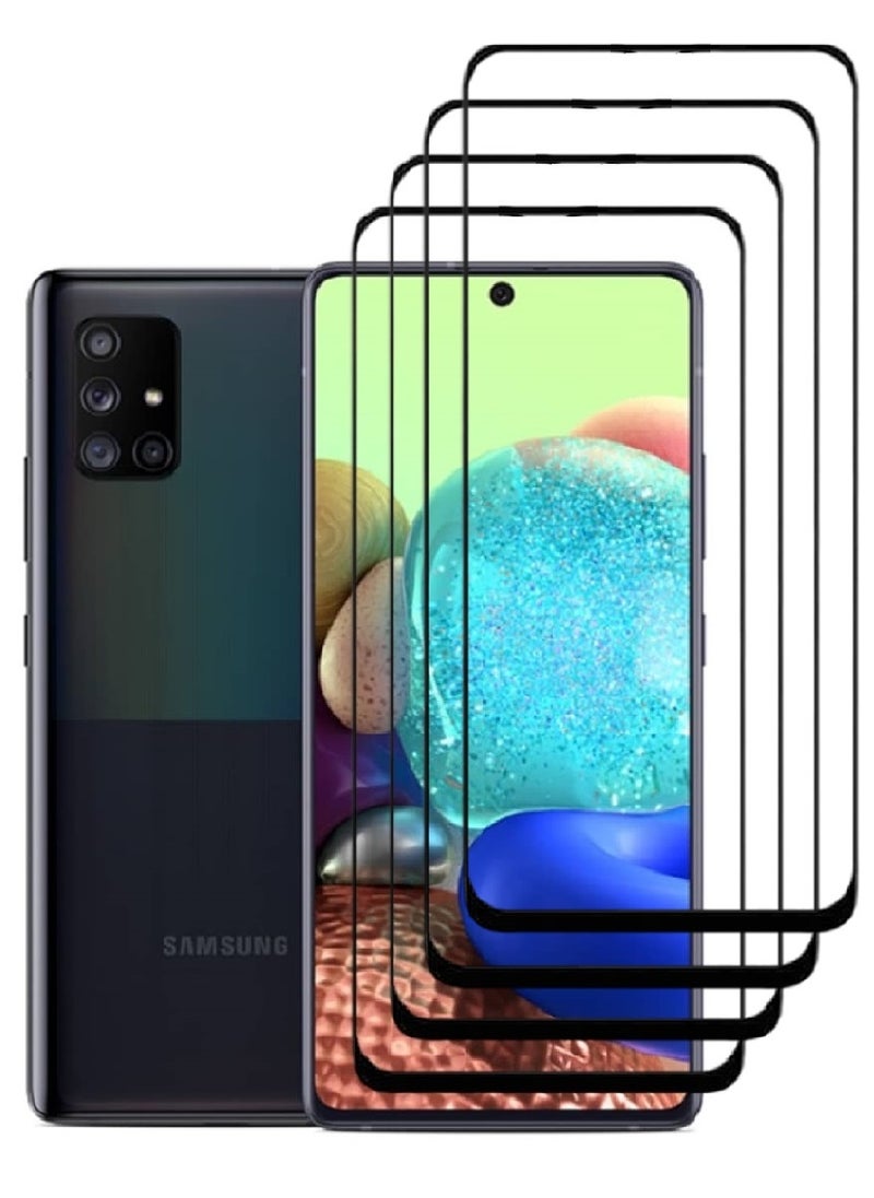 AINA 4 Pieces Tempered Glass Screen Protector 5D Designed For Samsung Galaxy A71 5G Full Glue Edge to Edge Full Screen Coverage And Bubble Free - Image 1