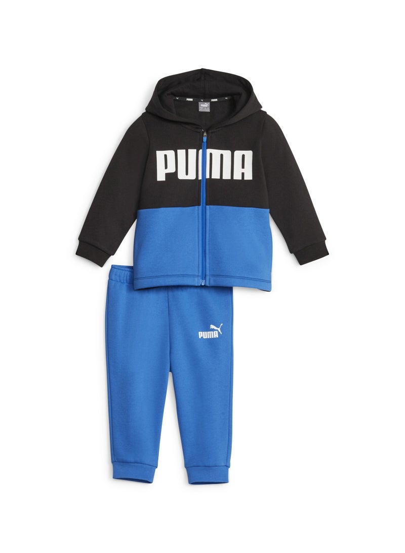 PUMA Minicats Colourblock Baby Unisex Blue Jogger Suit - Image 1