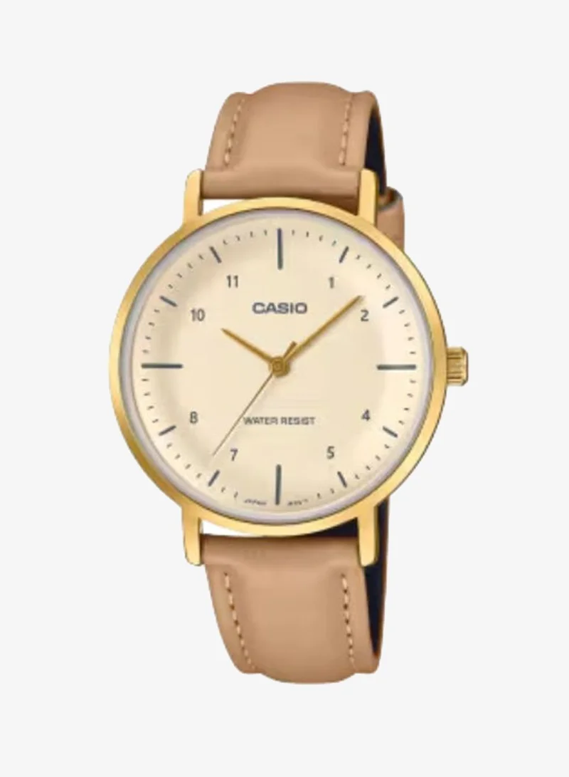 CASIO Women's Leather Analog Watch LTP-VT03GL-4BDF - 34 mm