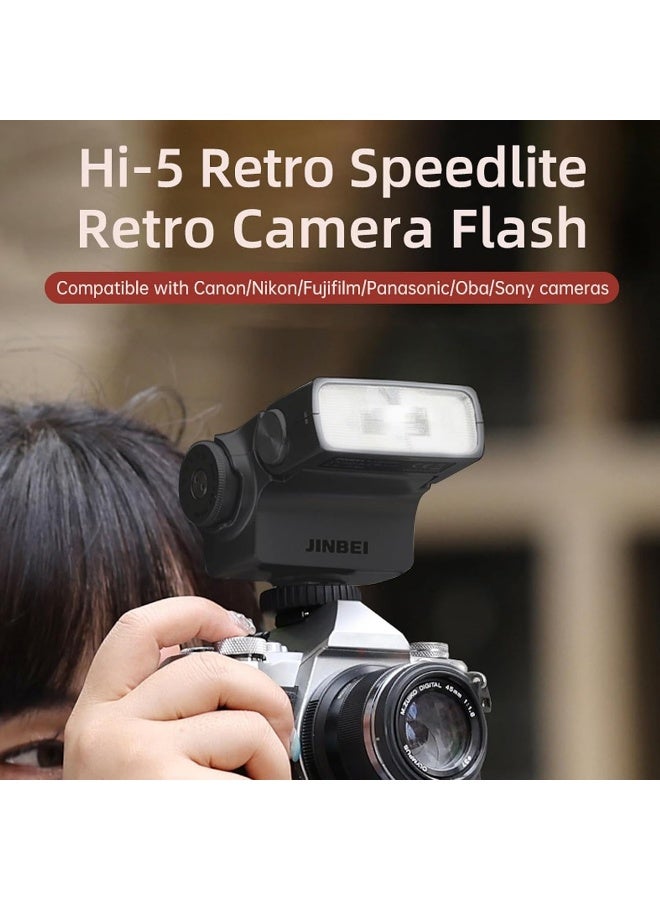 جينبي Jinbei Hi-5 Retro Camera Flash Gn16 26Ws Portable Full-Power Universal Speedlite, Pink - Image 2