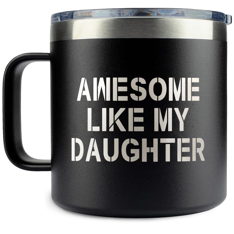 HUNIGIFT Gifts for Dad from Daughter  Fathers Day Gift for Dad  Birthday Fathers Day Christmas Gifts for Dads  Father Gift Ideas  New Papa Daddy Stepdad Ideas for Men  14 Oz Coffee Mug