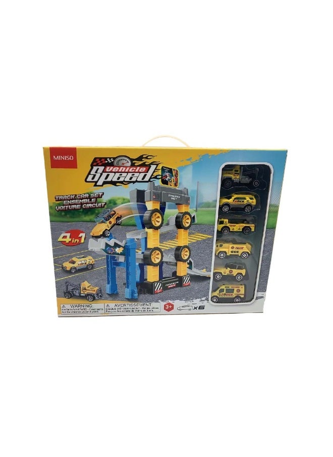 Miniso Track Car Set - Engineering Vehicle (6 Pcs) 