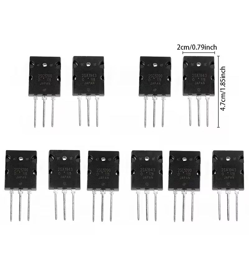 8 Pcs 4 Of Each Type New Version 2SA1943 2SC5200 To 3PL Audio Amplifier Pair PNP NPN High Power Matched Transistors Suitable For Below 36V - Image 2