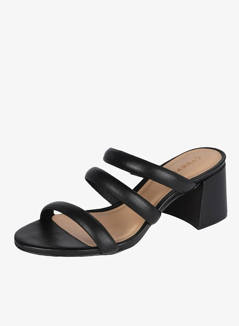 Carrano Black Carrano Ladies Open Back Strappy Heeled Mules 312021 Cab0502 for Women | Best Price UAE