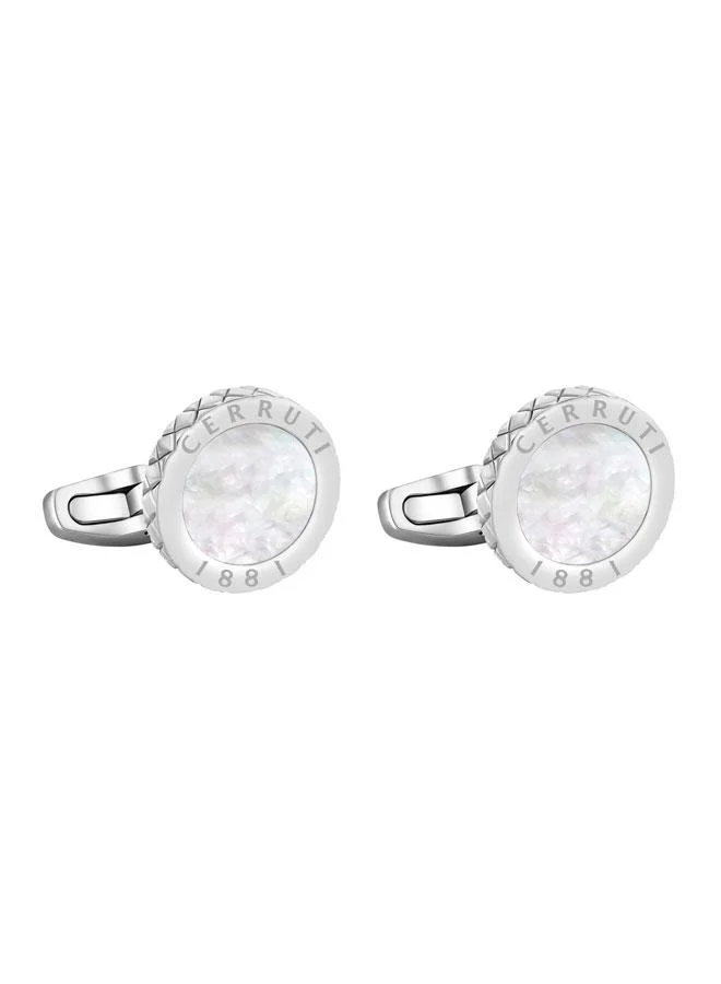شيروتي 1881 Pietro Stainless Steel Round Cufflinks for Men