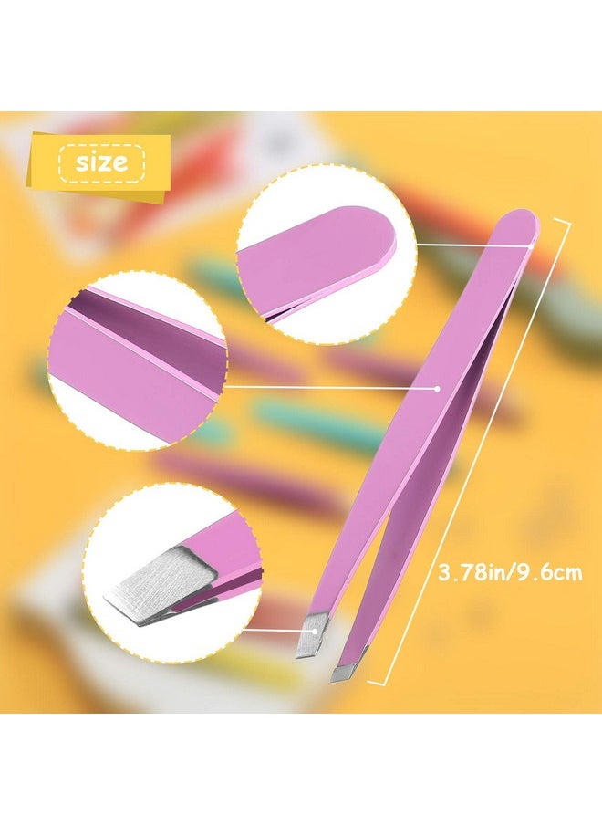 16 Pieces Slanted Tweezers Eyebrow Slanted Tip Tweezers Precision Stainless Steel Eyebrow Tweezers For Eyebrows Ingrown Hair Facial Hair And Lash Extension (Orange Purple Blue Yellow) - pzsku/Z3F277D27647A12966F45Z/45/_/1696071419/5043ec27-72da-4b5e-a7c7-b7bf308deb0d