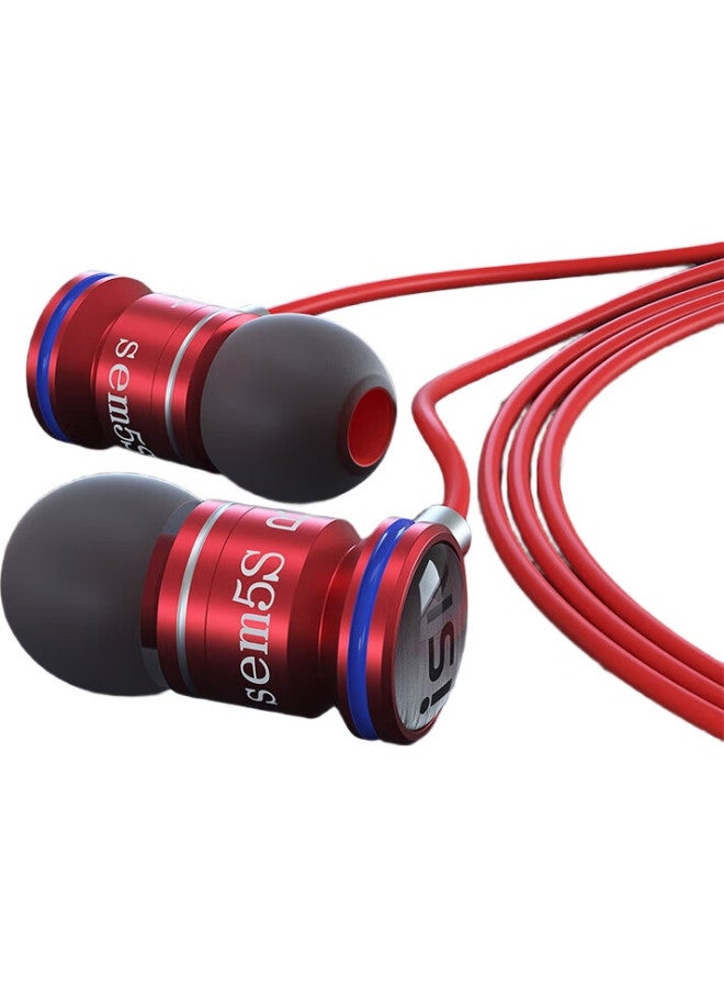 Isk Sem5S In-Ear Professional Monitoring Earphones, Hifi Small Earphones For Karaoke/Gaming/Music/Asmr, Compatible With Mobile Sound Cards, China Red - Image 2