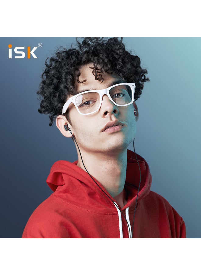 isk سماعات أذن احترافية Isk Sem5S، سماعات صغيرة HiFi للكاريوكي/الألعاب/الموسيقى/ASMR، متوافقة مع بطاقات الصوت المحمولة، أحمر صيني - Image 2