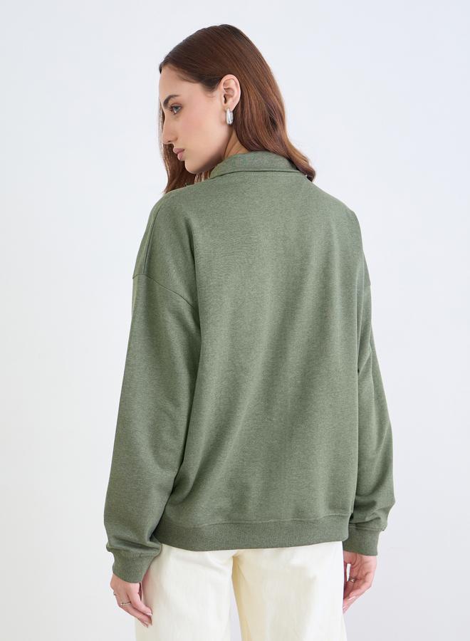 Styli Khaki Brooklyn Oversized Sweatshirt - Image 5