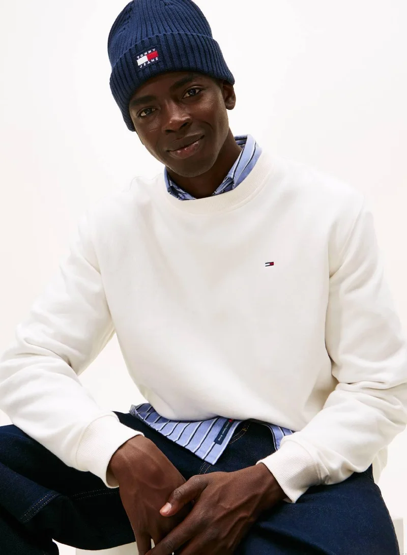 Tommy Jeans Ancient White Brushed Fleece Sweatshirt for Men | Best Price UAE
