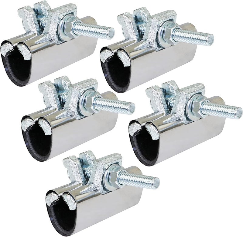 HIGHCRAFT مشبك إصلاح الأنابيب 2-1/2''، IPS بمسمار واحد، 3 بوصة طول، فولاذ مقاوم للصدأ (5 عبوات) - Image 1