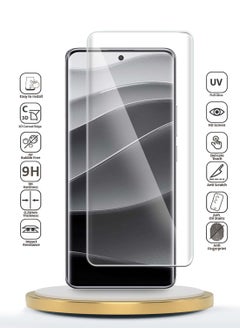 Wtech Xiaomi Redmi Note 14 Pro 5G 2024 Premium Curved Edges UV Full Glue Full Cover Tempered Glass Screen Protector (MSGUCN)- Clear  - Image 2