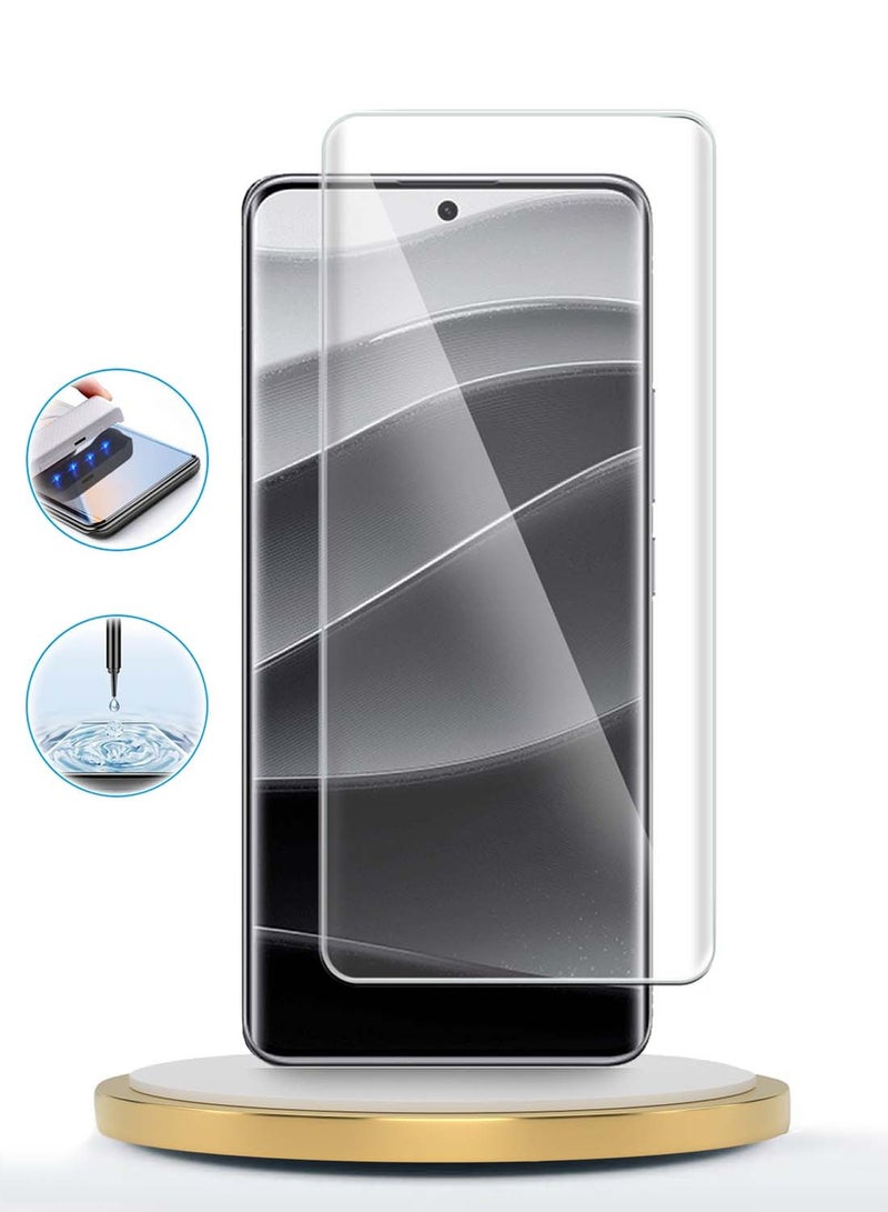 دبليو تيك شاومي ريدمي نوت 14 برو 5 جي 2024 حامي شاشة زجاجي مقسى بغطاء كامل للأشعة فوق البنفسجية (MSGUCN) - شفاف - Image 4