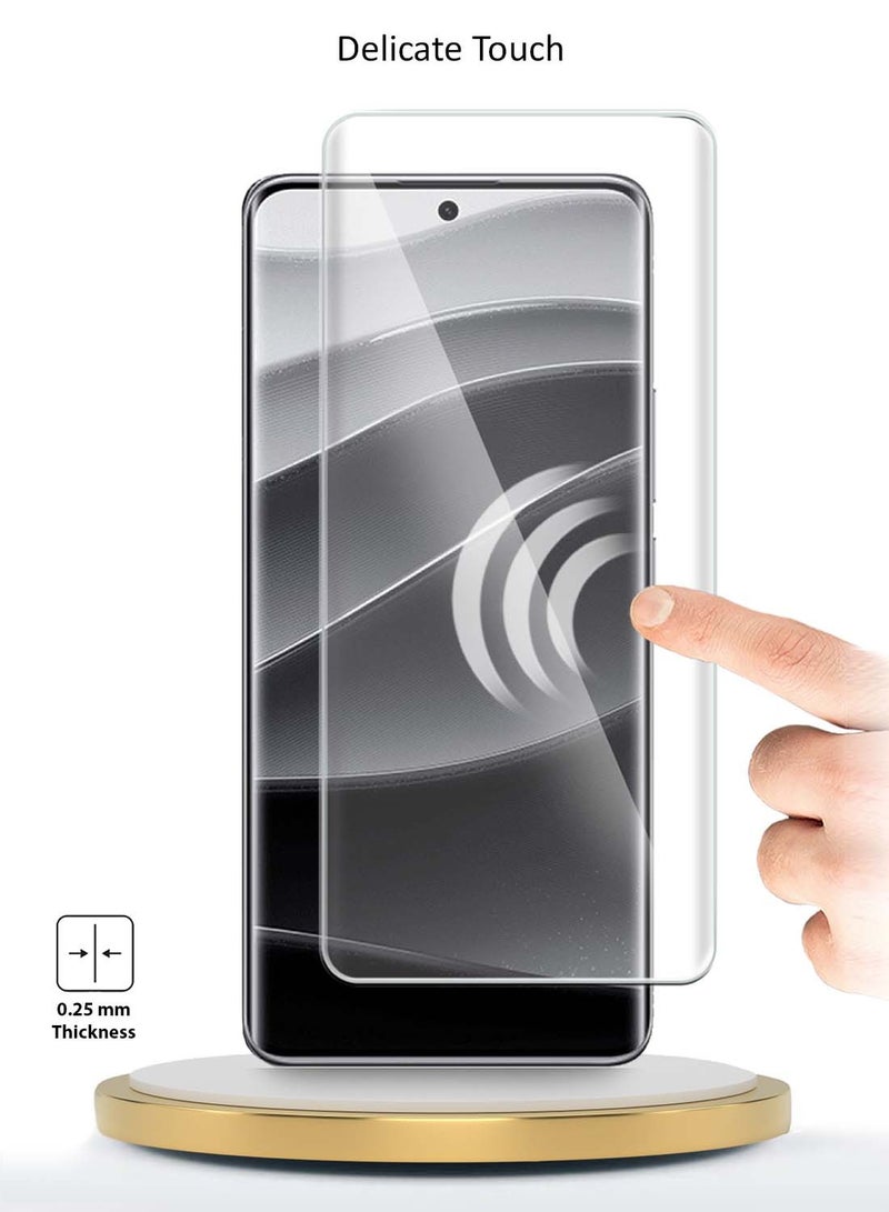 دبليو تيك شاومي ريدمي نوت 14 برو 5 جي 2024 حامي شاشة زجاجي مقسى بغطاء كامل للأشعة فوق البنفسجية (MSGUCN) - شفاف - Image 5