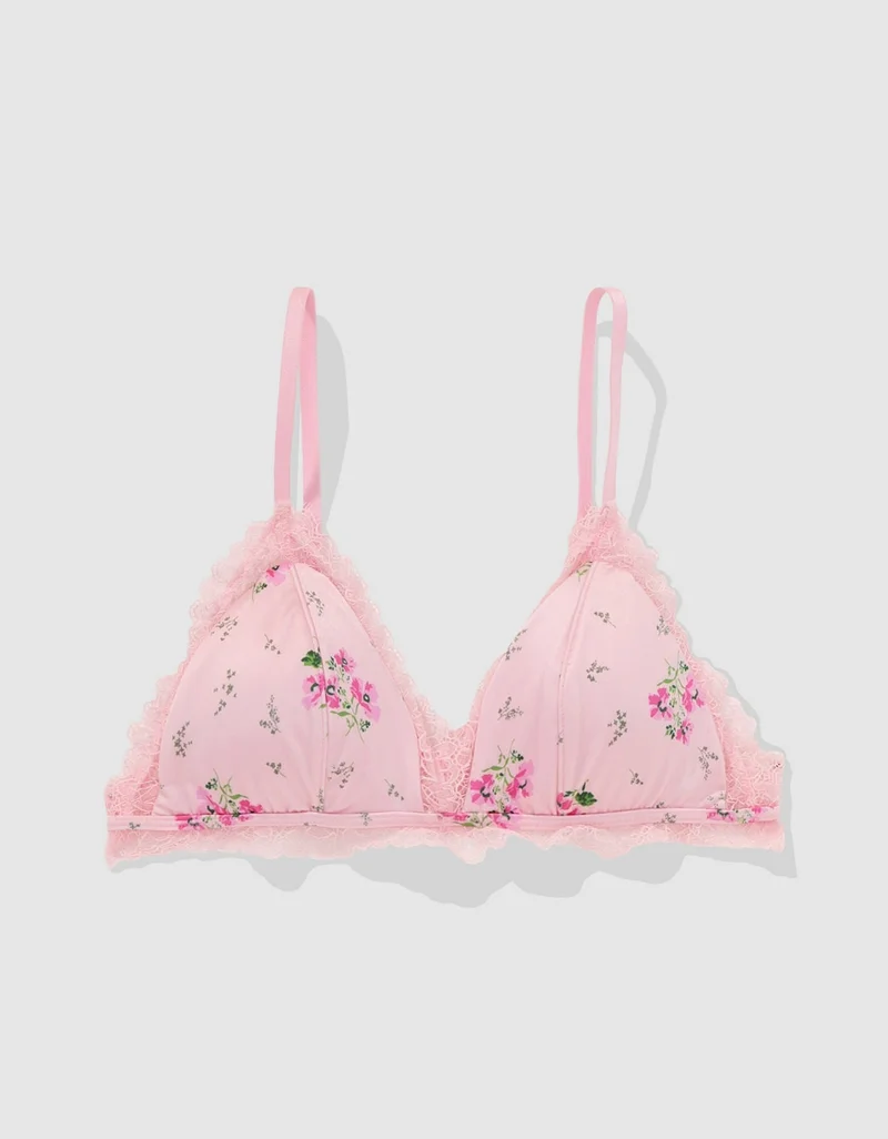 Aerie  Show Off Shine Lace Padded Triangle Bralette for Women | Best Price UAE